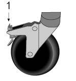 L WAARSCHUWING: De zwenkwielen kunnen verouderen - Controleer voor elk gebruik de goede werking van de zwenkwielen. L WAARSCHUWING: Gevaar voor accidenten - Zet altijd alle wielen vast.