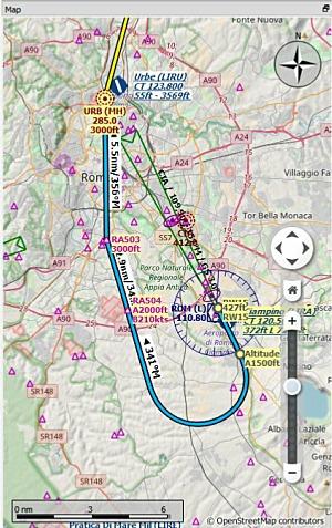 We gaan vliegen van Ciampino (Rome) naar Klagenfurt in Oostenrijk in het bovenste venster. Dan Read Route Description en dan Create Flight Plan.
