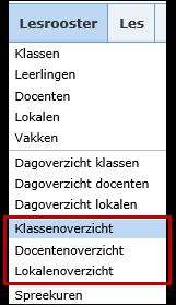 Voor deze overzichtsroosters zijn overeenkomende gebruikersrechten aanwezig.