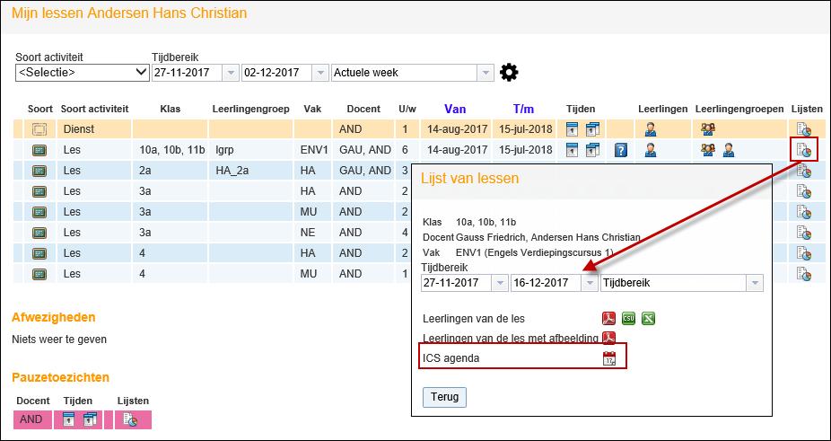 WebUntis Basispakket 112 Sla het door WebUntis geëxporteerde ics-bestand op en open het in de importfunctie van uw kalenderprogramma. 4.