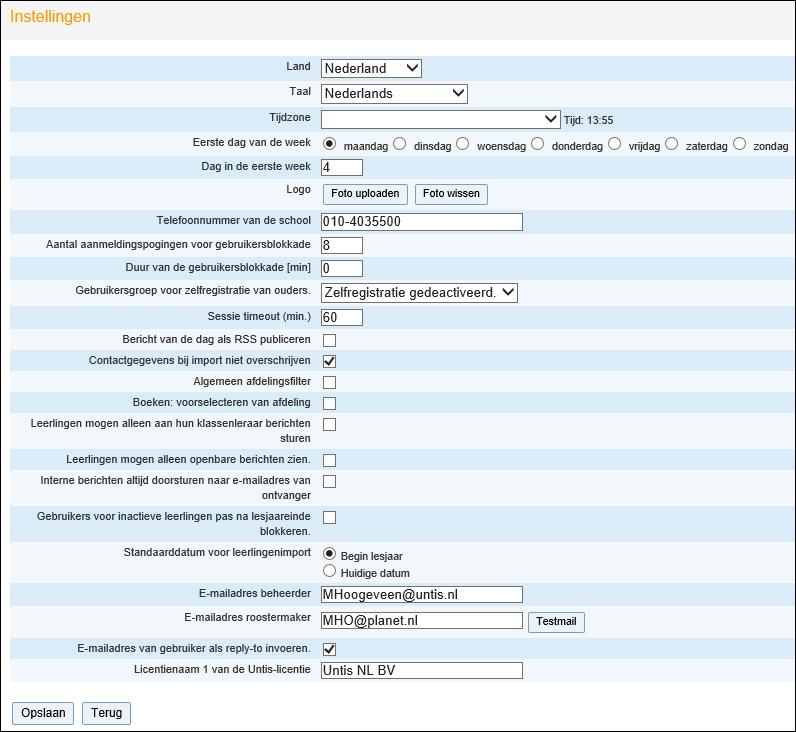 WebUntis Basispakket 31 Aantal aanmeldingspogingen: hoeveel keer mag een gebruiker een foutief wachtwoord invoeren, voordat de gebruiker wordt geblokkeerd.