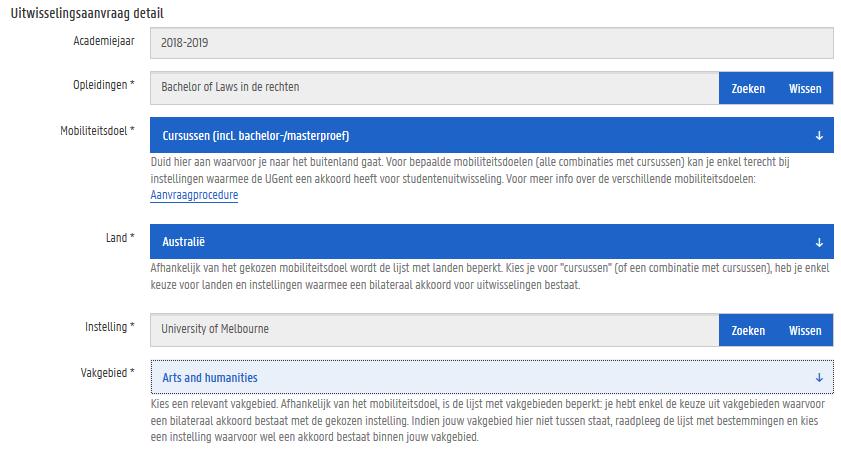 Voor bepaalde mobiliteitsdoelen kan je namelijk alleen op uitwisseling gaan met instellingen waarmee de universiteit een akkoord heeft gesloten.