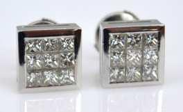 seres de 18 diamants taille princesse +/- 0.90 ct - 3.