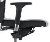 De série: réglage de l'inclinaison d'assise intégrée jusqu à -4 (soutien actif de la crête iliaque), réglage de la profondeur d'assise par assise coulissante (5 cm) Syncro-Dynamic