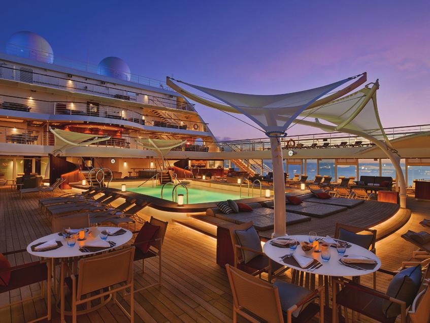 The Seabourn difference: Intieme schepen met niet meer dan 300 suites met uitsluitend zeezicht Ruime all-suite accommodaties Inclusief champagne & in-suite bar Fooien inclusief Award-winnende
