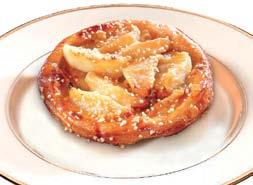 Taartje fijne peer Tartelette fine poire ref: 80191 16 x 100 g Bladerdeeg en frangipanecreme, peren en nappage abrikoos.