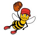 Overzichtskaart Triple BeeBall: Triple BeeBall Vangbal= slagman uit! punten. Loper getikt op het honk behoudt zijn kans te scoren. Loper getikt tussen honken of wijkt te ver uit = loper uit!