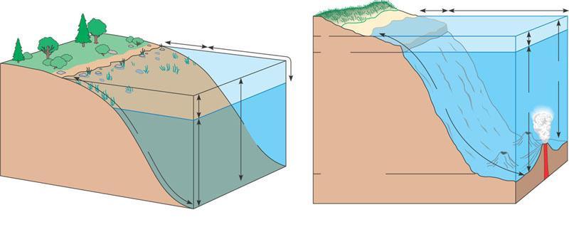 Veel aquatische biomen zijn verdeeld in zones of lagen, afgebakend door: lichtpenetratie, temperatuur en diepte Getijdenzone Fotische zone Litorale zone Limnetische zone 0 200 m Continentaal plat