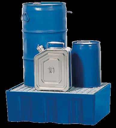 15-1053 B (EU: 18074): met verzinkt rooster Kunststof opvangbak Polyethyleen, verrijdbaar voor 1 x 60 liter vat en klein emballage