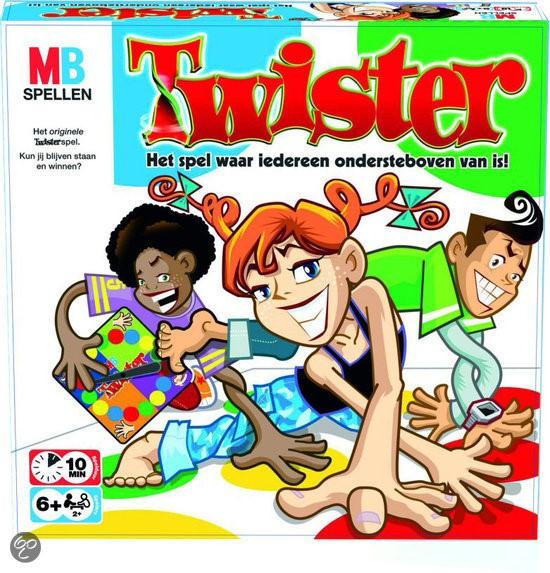 Spel 3: Twister Bij het spel hoort een draaischijf die is verdeeld in vier vakken.