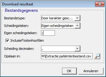 4) Geef hier het bestandstype (kies: Door karakter gescheiden), de scheidingstekens (kies: Eigen scheidingsteken) Eigen scheidingsteken (kies: ; ) 5) Kies bij Opslaan in voor PPCOM op de C-schijf.