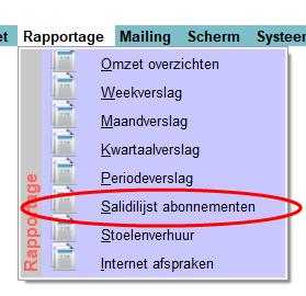 Rapportage Keus papierformaat Bij afdrukken van alle rapportages is de keus voor het