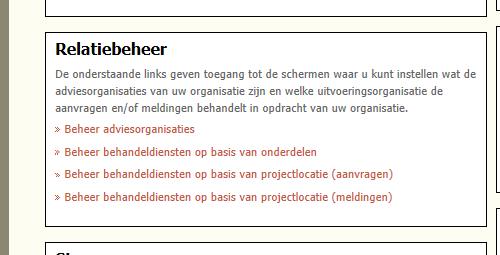 3.7 Relatiebeheer Binnen relatiebeheer kan door bevoegde gezagen voor een omgevingsvergunning behandeldiensten worden ingesteld.