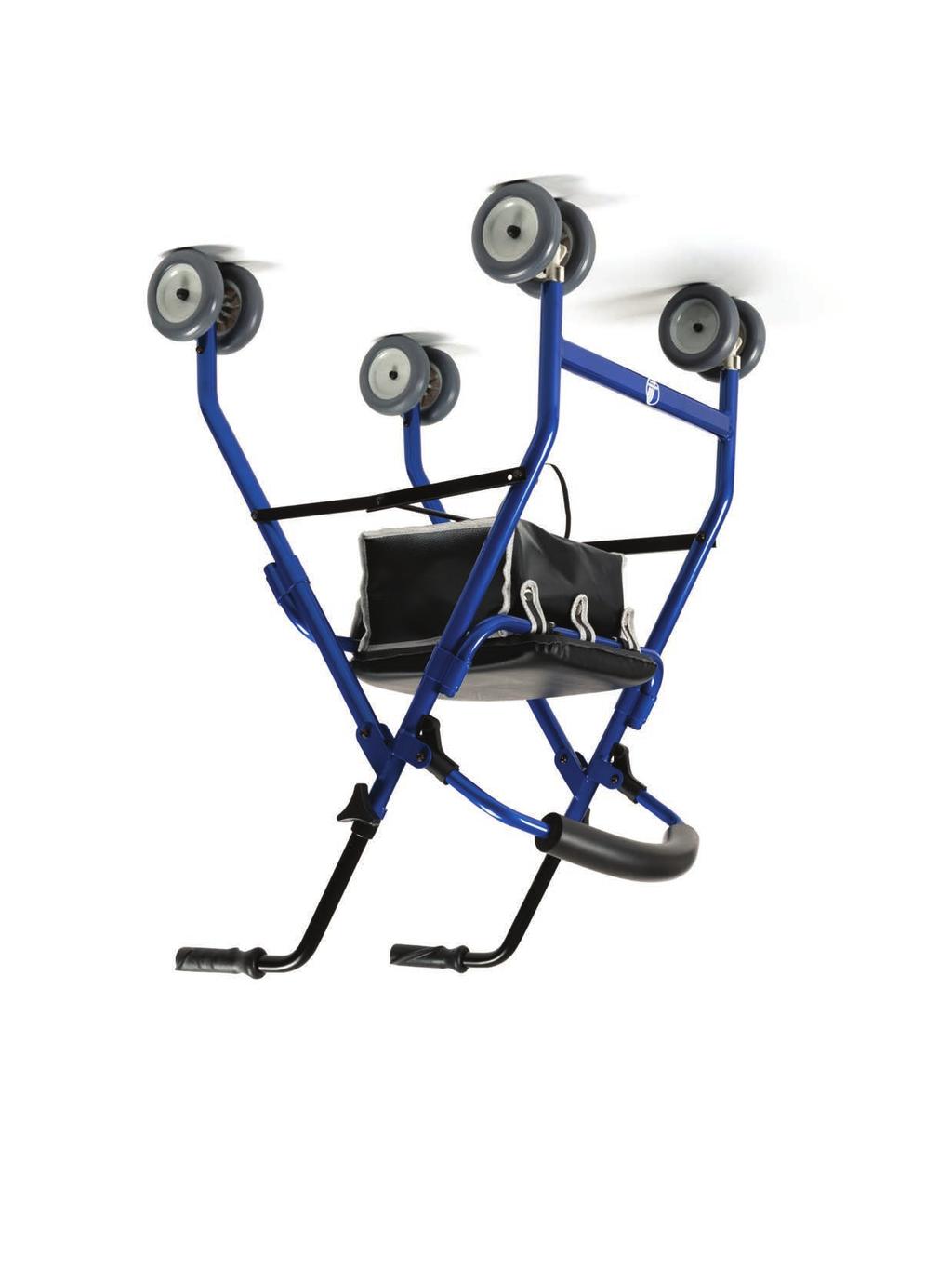 Cadeo blauw De Cadeo is een zeer lichte, plooibare rollator met een wandel en stop-functie.