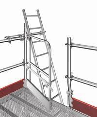 support (wedge coupler) 8 Gebogen laddersteun met halve koppelingen support d échelle coude Fixing device for scaffold ladder 9 Steigerladder, staal Echelle d'échafaudage acier Scaffolding ladder,