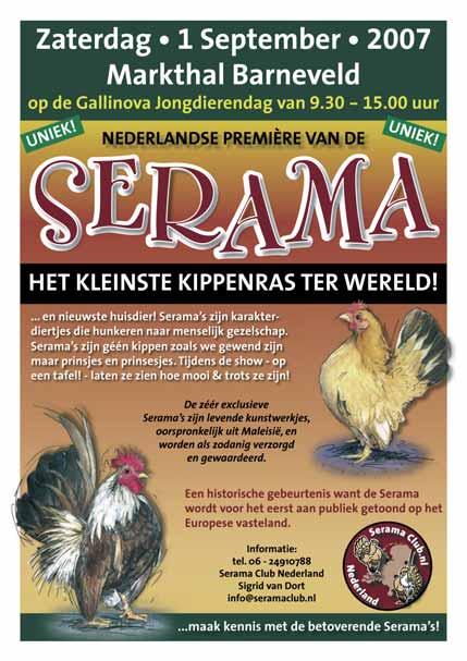 Alleen fokkers die lid zijn van Serama Club Nederland en die conform de standaard fokken kunnen zo n certificaat bij hun pure originele Maleisische Serama s meegeven.