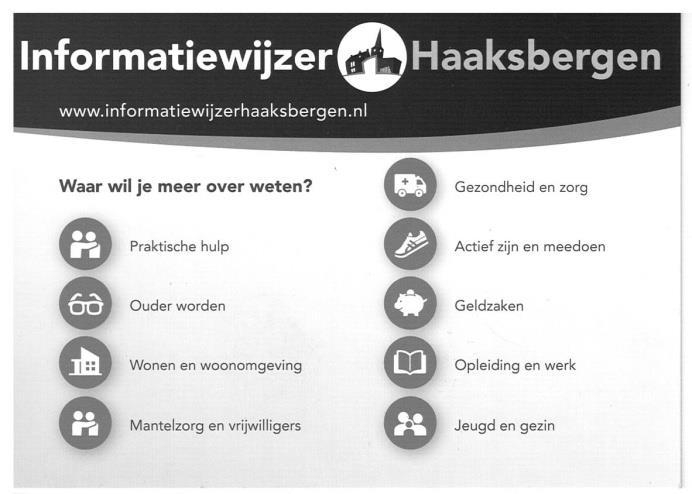 Wmo-voorzieningen Informatiewijzer. Ook te vinden onder: www.informatiewijzerhaaksbergen.nl De Informatiewijzer kent negen rubrieken.