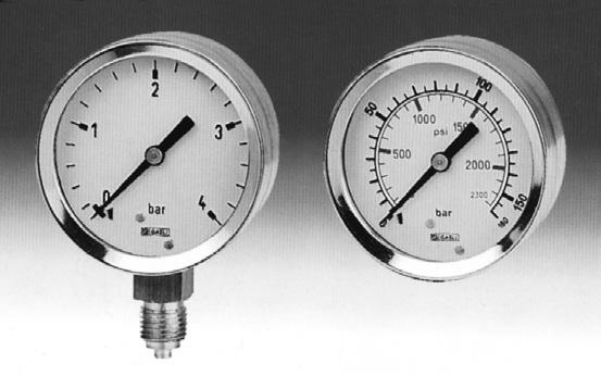 Diverse toebehoren Manometers diameter 50 mm, 1/4" buitendraad.