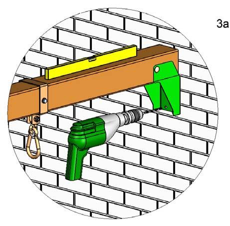 Leg balk B aan de ene kant op de ontstane constructie en houd de andere kant tegen de muur.