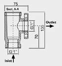 IP-08950000 Doorschijnende vuilfilter Filtre transparant 1 BSP 14 5 micron 30 micron