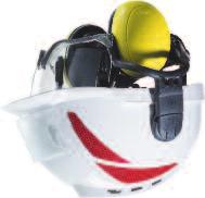 De comfortabelste bescherming die er is Modellen op helm bevestigd of als hoofdband 3 verschillende draagposities van op de helm bevestigde modellen 3 dempingsniveaus 4 kleuren: blauw, wit, geel,
