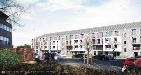 Moestuin (Haren) Nabij : Station van Haren Haachtsesteenweg Woningtype : Nieuwbouw passiefwoningen Aantal woningen: 76 appartementen Te koop : 40 appartementen Parking : Bij iedere woning verkocht