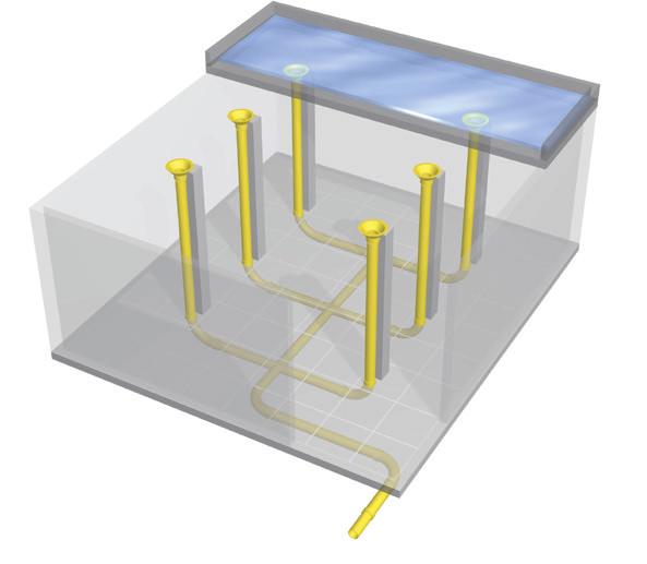 De Sita-oplossing: Een conventioneel afvoersysteem is een klassieke techniek om hemelwater af te voeren van platte daken en wordt geregeld door de normen DIN EN 12056-3 en NBN306 (B3).