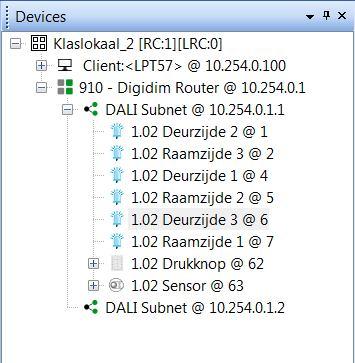 Stap 3: - Klik op Toggle or Flash Voor een DALI-router : - De signaal leds beginnen te knipperen Voor een DALI-subnet: - Alle componenten die correct functioneren beginnen te knipperen Voor een