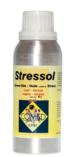 STRESSOL RUST - STRESS OMEGA & LECITHINE Stressol is een product op basis van zeer fijn geselecteerde oliën, geschikt om de nadelige gevolgen en de stress van tentoonstellingen en het leven in