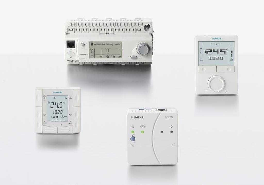 Synco-ruimteregelaars en -ruimtethermostaten afzonderlijke klimaatregeling voor welbehagen Met de Synco RXB-ruimteregelaars en de RDG/RDF-ruimtethermostaten kan in één handomdraai, op het juiste