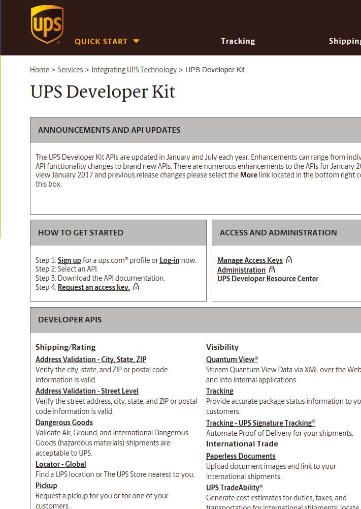 Toegang en beheer (vervolg) Account-/contactgegevens bewerken Ga naar de pagina UPS Developer Kit en
