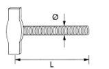 ANCRES DE TRANSPORT À TÊTE SPHERIQUE FIXINOX 5 DIMENSIONS DES ENSEMBLES DE FIXATION POUR RÉSERVATION ÉLASTOMÈRE. / AFMETINGEN VAN TOEBEHOREN VOOR BEVESTIGING VAN EEN UITSPARING. Art. Eenh./Un.