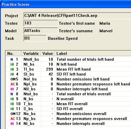 B-score format Op basis van de oefenresultaten [Practice] besluit u of u door kunt gaan