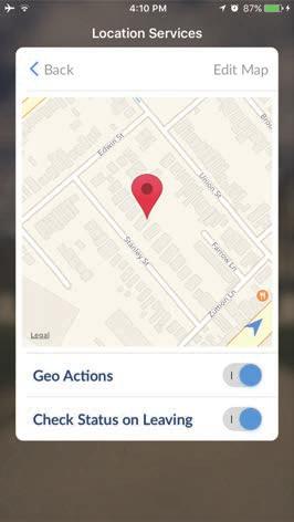 If you are testing the Location Services feature, you must move at least 300m away from the home location for the app to detect you have exited.