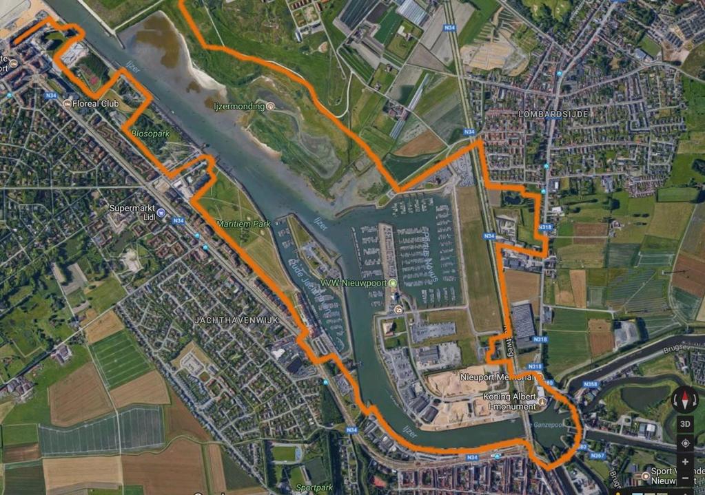 2. Keuze locatie Afweging mogelijke oplossingen : Verschillende tracés rondom de haven : muurtjes (+ mobiele keringen), langs