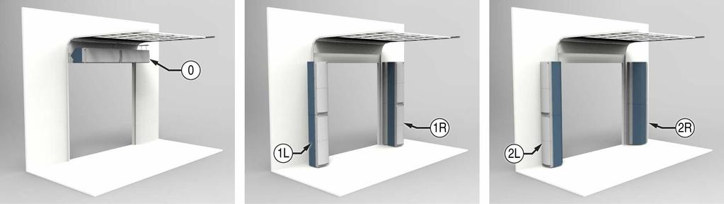 IndAC mogelijkheden Installatieposities De beschikbare ruimte rondom de deuropening bepaalt waar en hoe het luchtgordijn het best kan worden opgehangen.