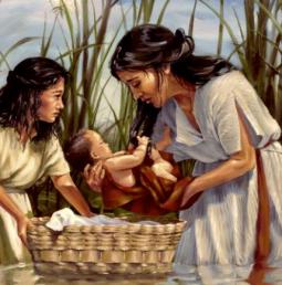 9 En daarna, toen u opgegroeid was, brachten zij u naar de dochter van Farao, en u bent haar zoon geworden, en uw vader Amram leerde u schrijven.