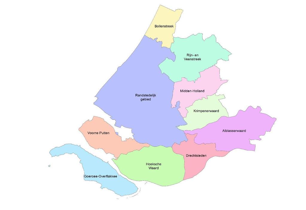 Figuur 1.1. Regionale indeling provincie Zuid-Holland 1.3 