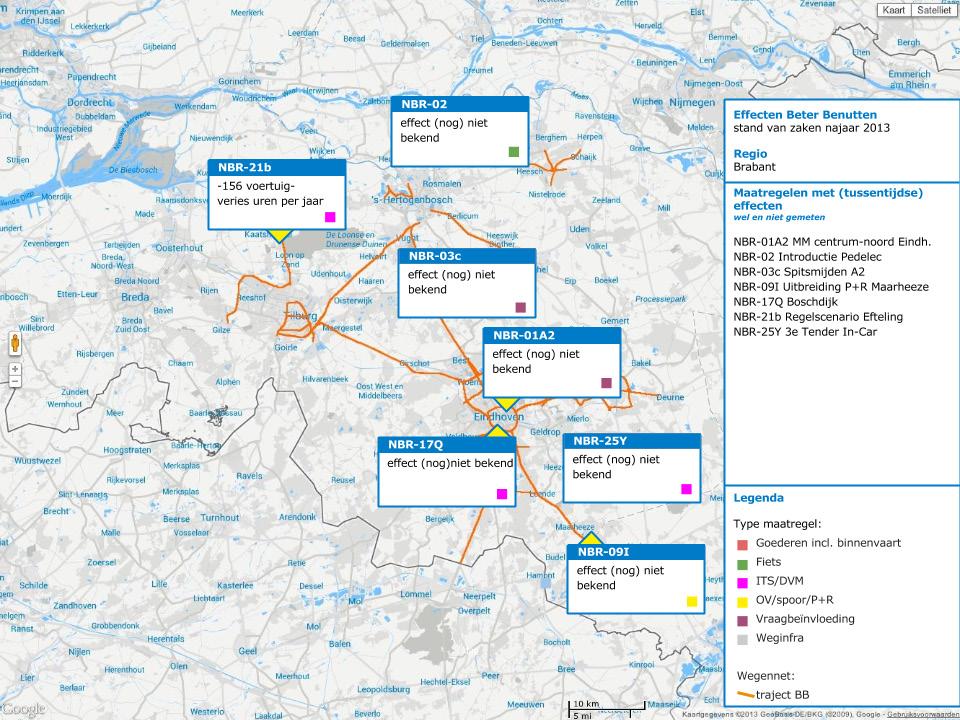 Factsheet Factsheet eerste Beter effecten Benutten Beter Benutten regio Maastricht regio Brabant Factsheet eerste effecten Beter Benutten regio Brabant Inleiding Voor de montoring en evaluatie van de