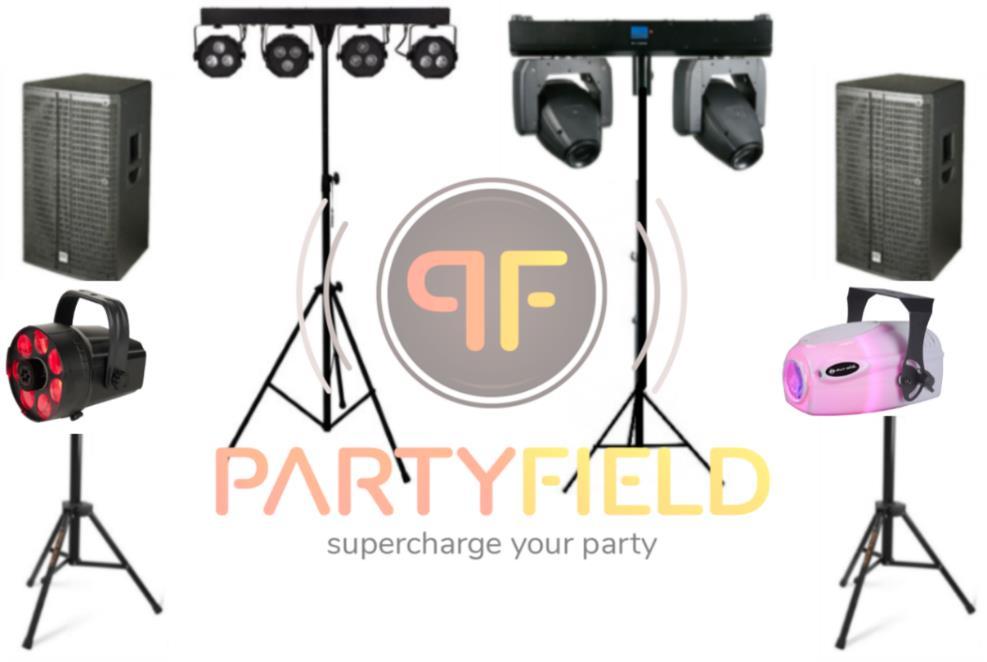 7.2. Licht en geluid sets 7.2.1. Luxe basis set Deze set is ideaal voor communiefeesten, buurtfeesten, verjaardagsfeesten, homeparty s,.