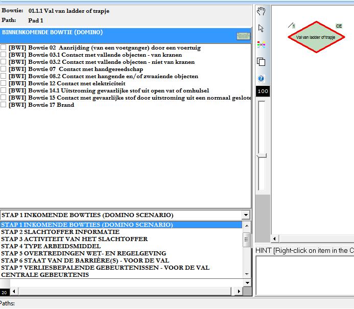 D) Pad informatie menu.