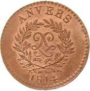noodgeld van het beleg van antwerpen (1814) 5 13. 5 cent Louis XVIII initialen J.L G.