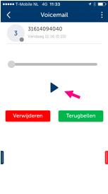 VoicemailINSTELLINGEN (1/2) Dit betreft de Voicemailinstellingen van uw Vaste voicemail. Bel via de applicatie naar (800) om uw welkomstbericht aan te passen.