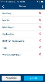 EEN DYNAMISCHE STATUS VERWIJDERen stap 1 Ga vanuit het startscherm naar het beschikbaarheidsmenu (rechts onder). Swype naar links om naar deze pagina te gaan.