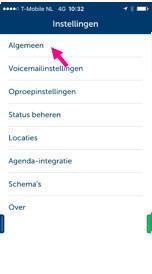 ALGEMENE INSTELLINGEN Ga vanuit het startscherm naar Startpagina (links onder). Swype naar links om naar deze pagina te gaan. Selecteer Instellingen in het menu.