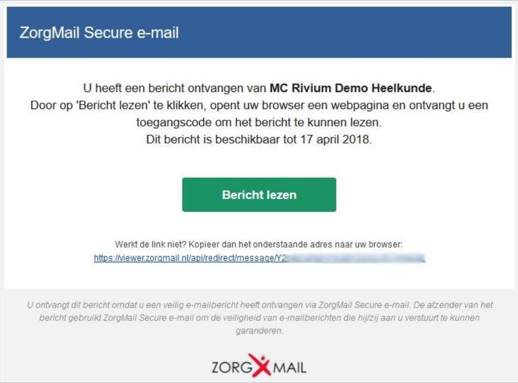 Hoe het werkt De verzender stuurt een e-mail naar patiënten en ketenpartners die niet zijn aangesloten op de ZorgMail Community.