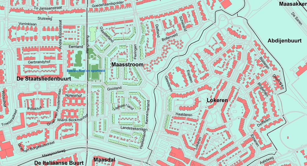 Deelgebied Maaspoort in kaart 2016 Het deelgebied Maaspoort