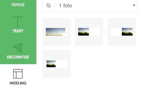 4. Indelingen Om het gemakkelijker voor je te maken om een fotoproduct te vullen met je eigen