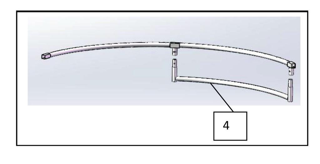 Trampoline 244 cm (3 poten) Trampoline 305 cm, 366 cm, 427 cm (4 poten) Totaal 9 stuks Totaal 12 stuks STAP 1: Montage van de poten Verbind de 2 bovenste rails met elkaar.