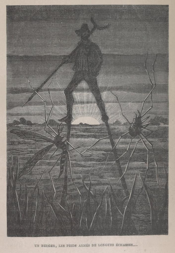 Afbeelding 48: Léon Becker, Un berger, les pieds armés de longues échasses, 1878. ca.